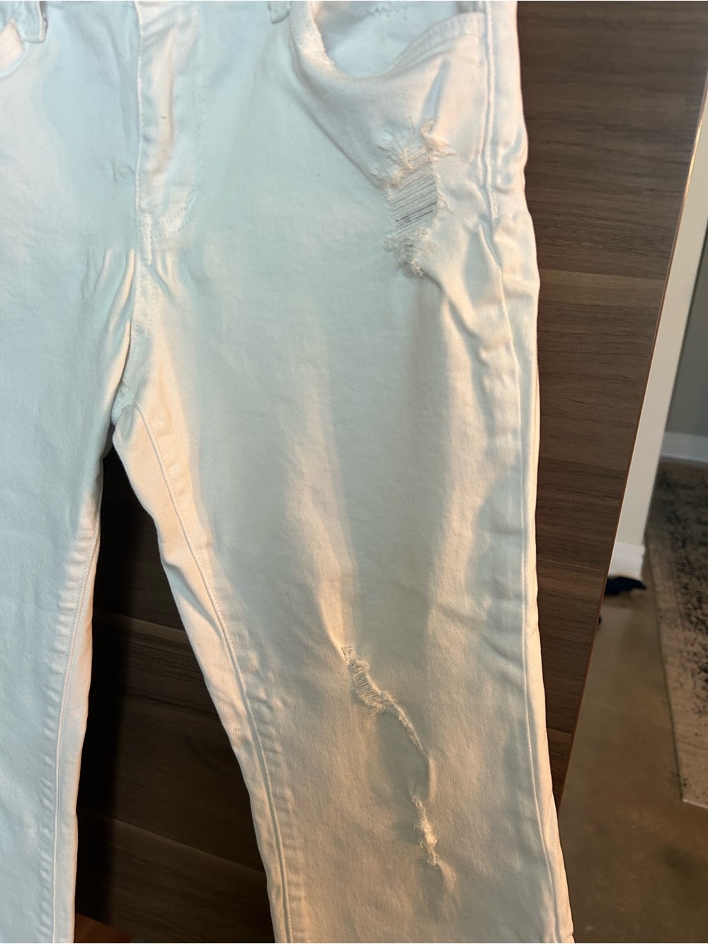 Flying Monkey White Distressed Wide Leg Jeans - Picture 4 of 6